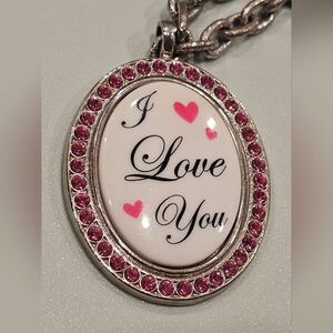 Vintage Tarina Tarantino Large 'I Love You' Pendant Necklace